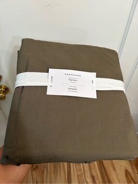 NWT Parachute BRUSHED COTTON TOP SHEET Ash Full/ Queen